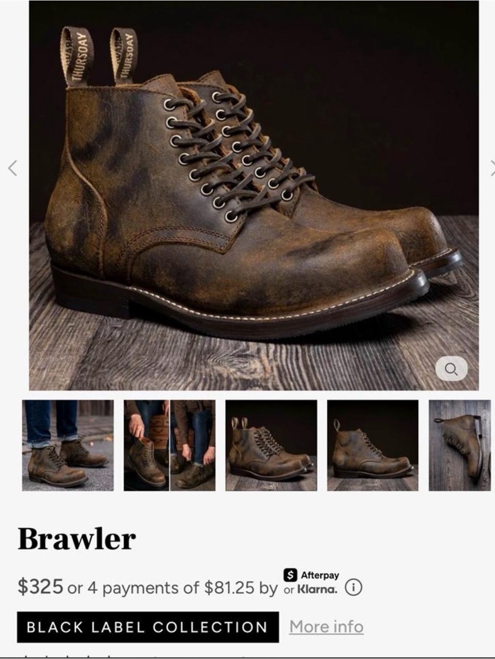 Thursday Boot Co Brawler Bronze Brown Rambler Leather GYW Stitchdown Men's 10.5